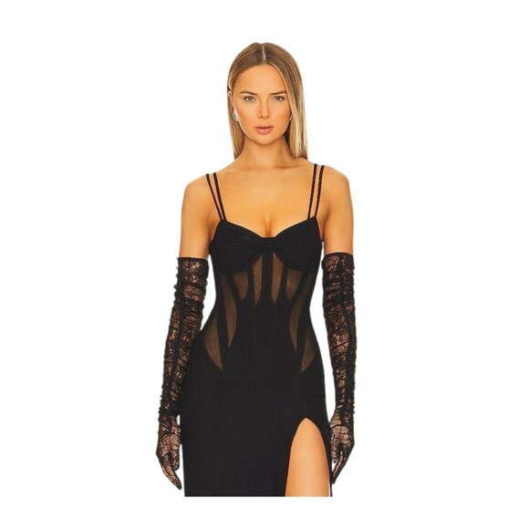 NBD Estrella Gloves in Black One Size New Womens Opera Length Formal Event - Picture 1 of 7